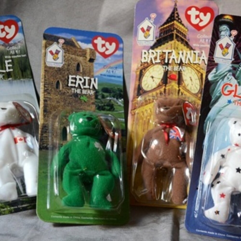 Ty - Beanie Babies - McDonald’s International Bears - Set Of 4 - Unopened.